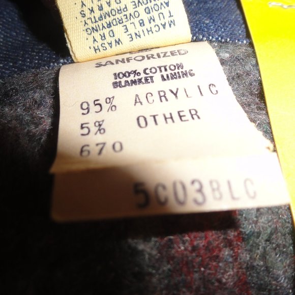 Dead StocK Wrangler Coat Blanket Lining NEW 60's NOS Big Ben Workwear - Picture 5 of 10